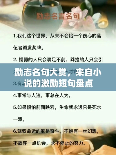励志名句大赏,来自小说的激励短句盘点