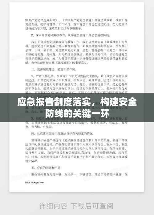 应急报告制度落实,构建安全防线的关键一环