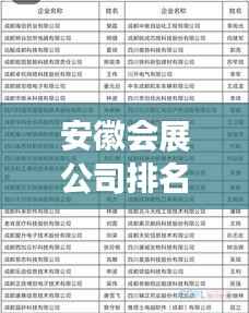 安徽会展公司排名揭晓,行业影响力大的会展企业名单揭晓!
