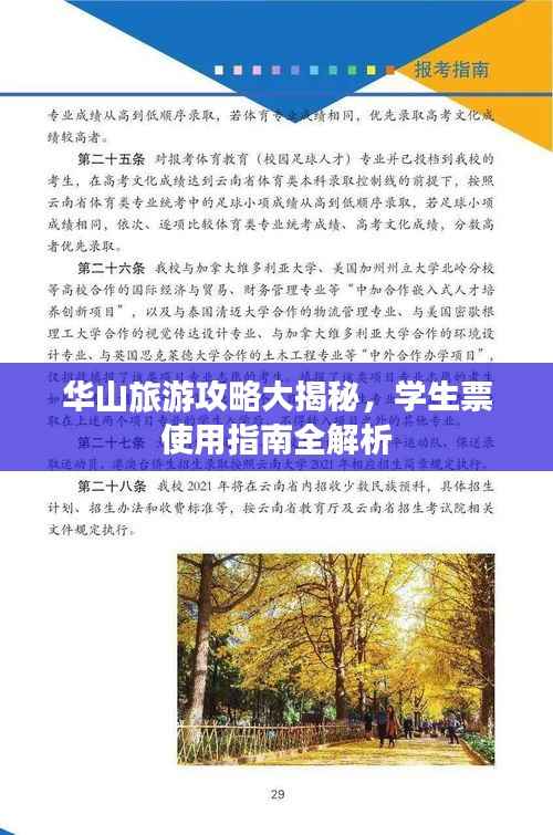 华山旅游攻略大揭秘,学生票使用指南全解析